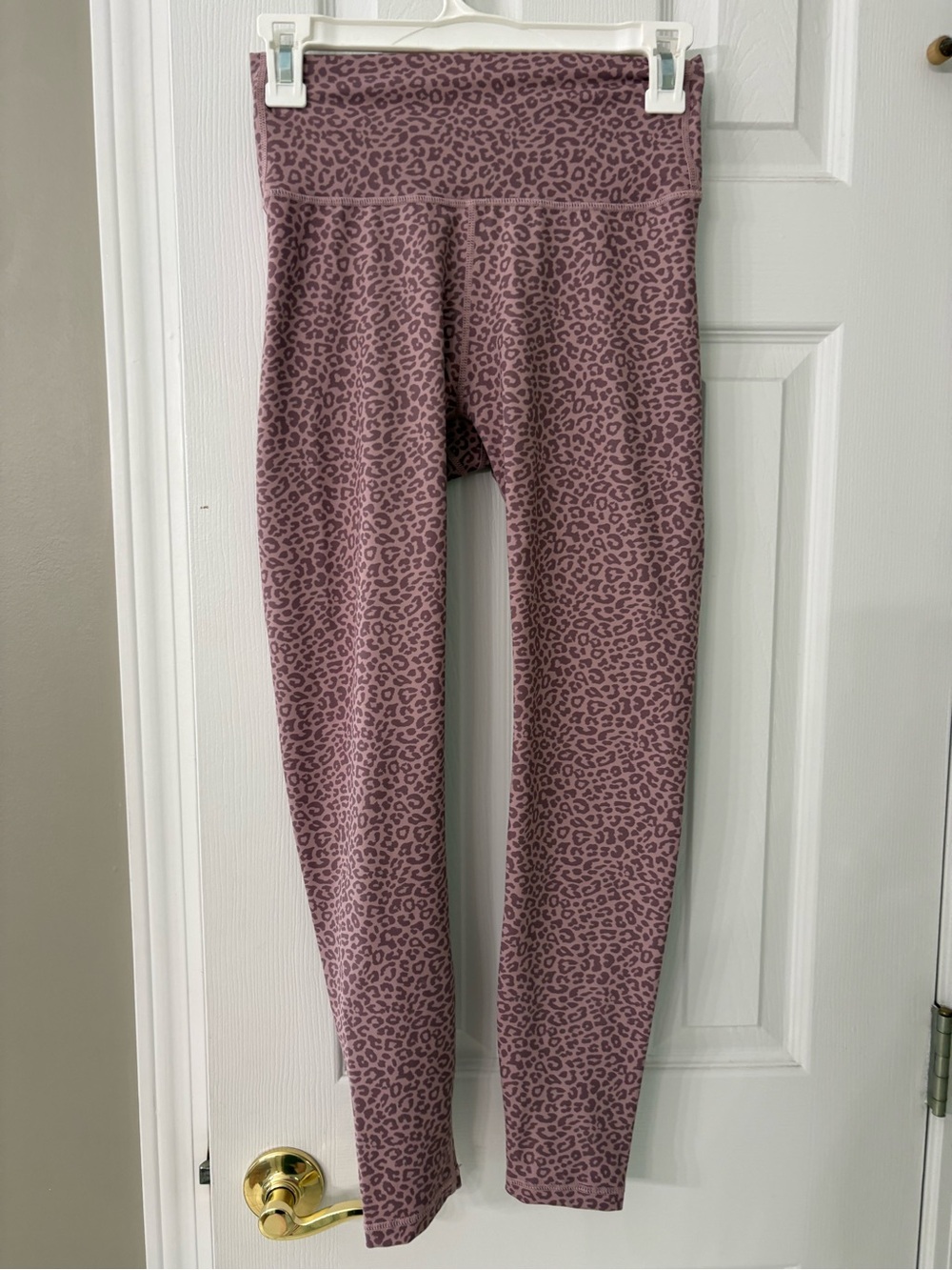 Women's High-Waist Mauve Leopard Leggings